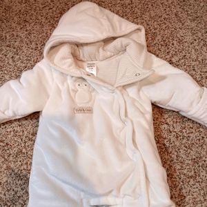 NWOT Baby 3m Winter Snow Cold Weather Suit for carseat, White.